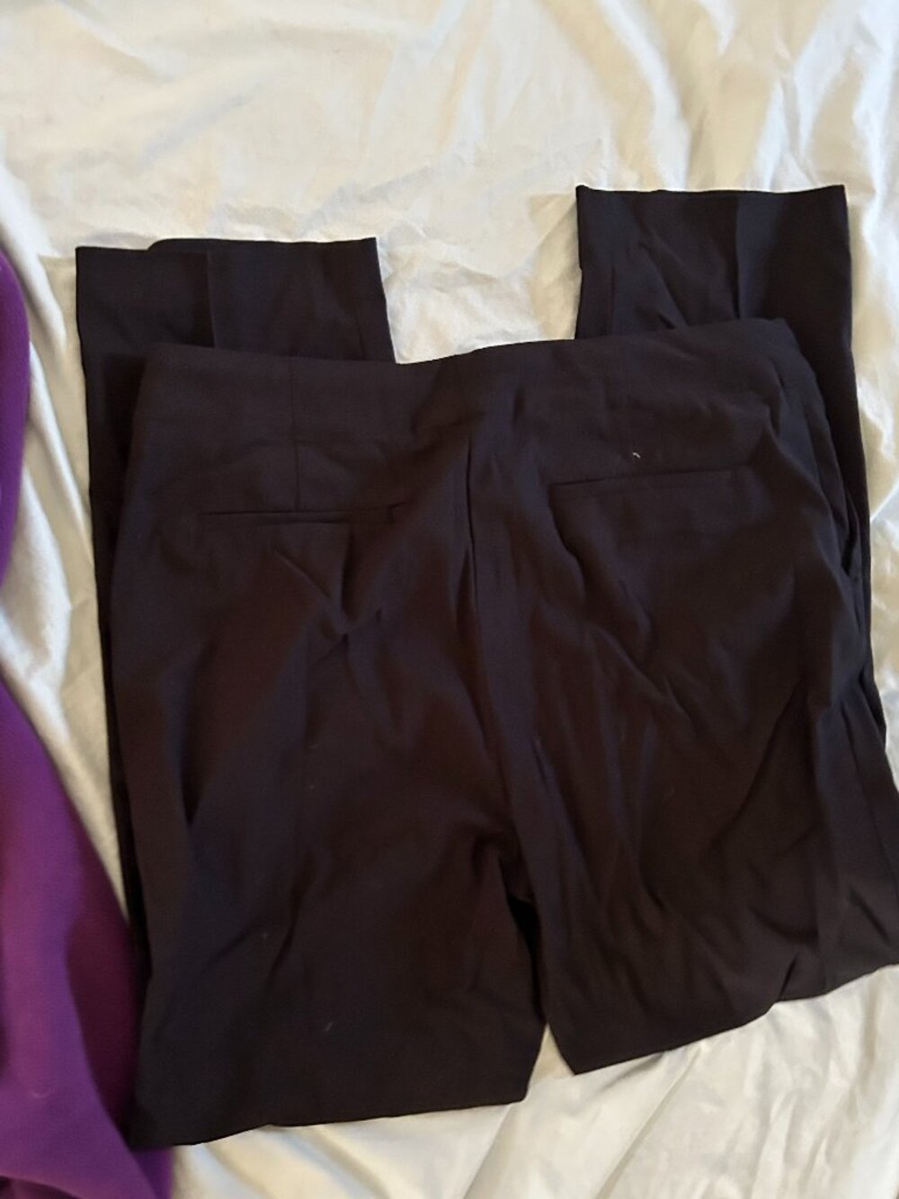 size large womens black pants casual dress work wear stretch top
